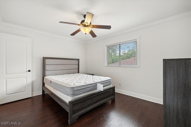 15621 Red Fox Run, Fort Myers, FL 33912 - bedroom featuring crown molding, wood finished floors, and ceiling fan