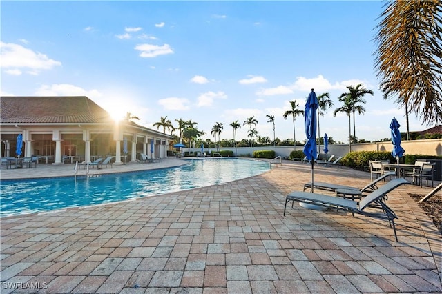 12917 Hadley Ct, Fort Myers, FL 33913 - community pool featuring a patio area