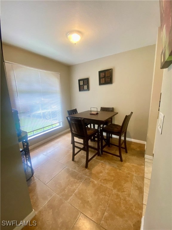 view of tiled dining area