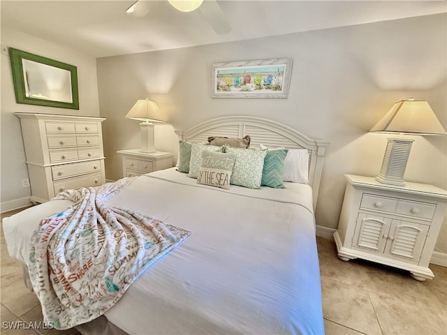 bedroom featuring ceiling fan