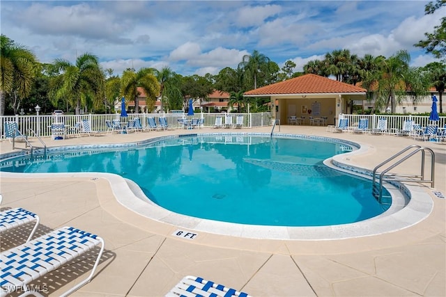 view of pool with a patio