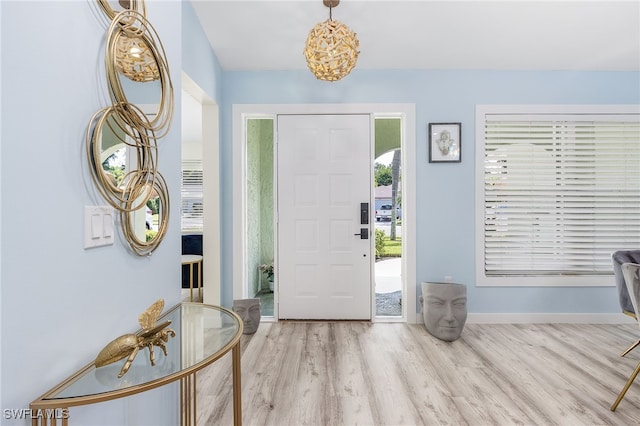 foyer featuring light hardwood / wood-style flooring