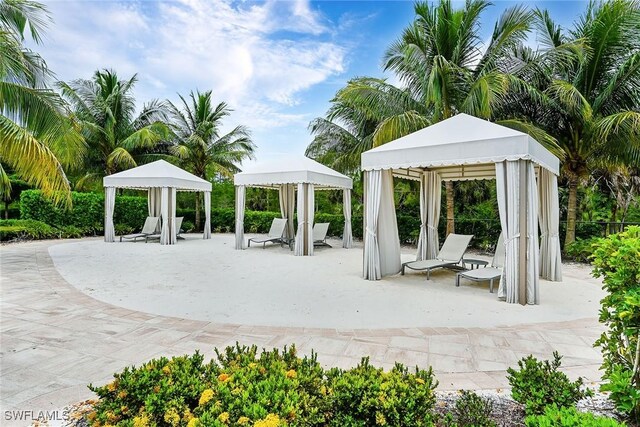 7638 Jacaranda Ln, Naples, FL 34114 - view of patio / terrace with a gazebo