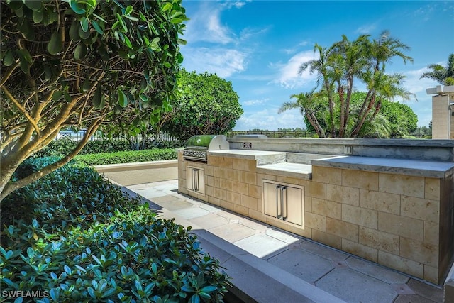 view of patio with area for grilling