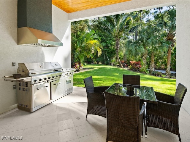 view of patio with grilling area