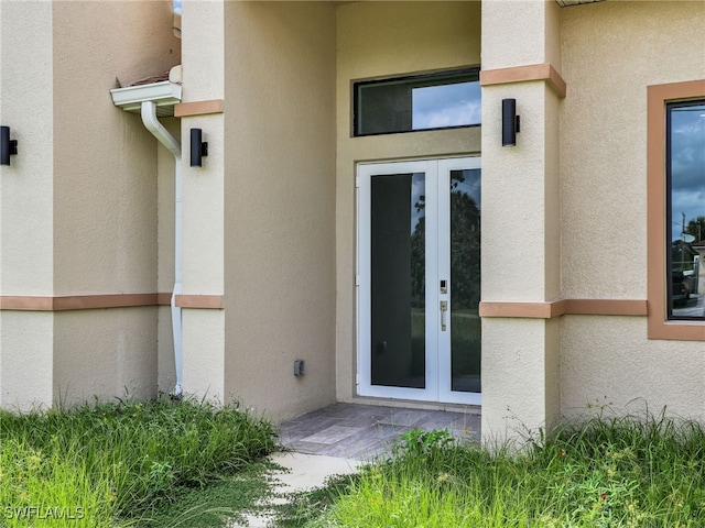 entrance to property with french doors