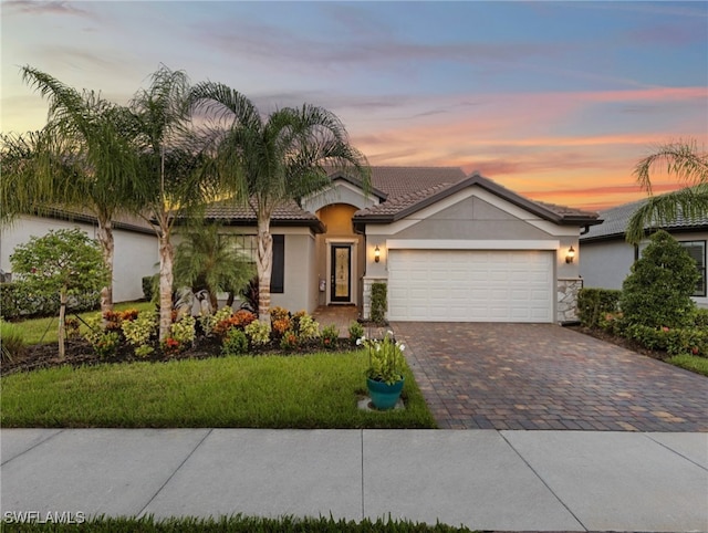 view of front of home featuring a garage