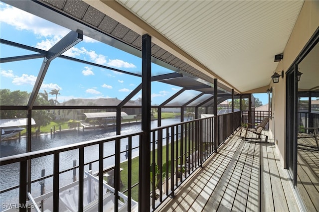balcony with a water view