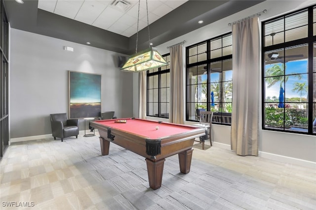 game room featuring billiards