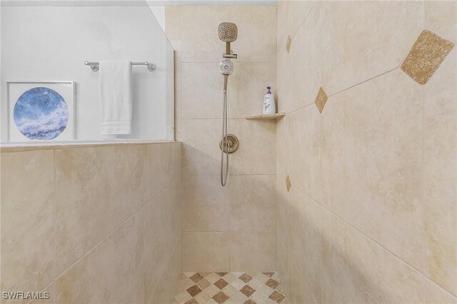 room details with a tile shower