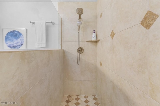 room details with tiled shower