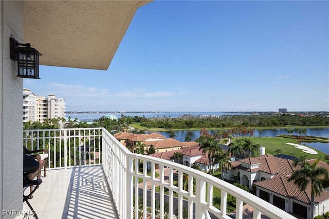 balcony with a water view