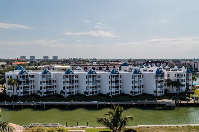 view of property with a water view