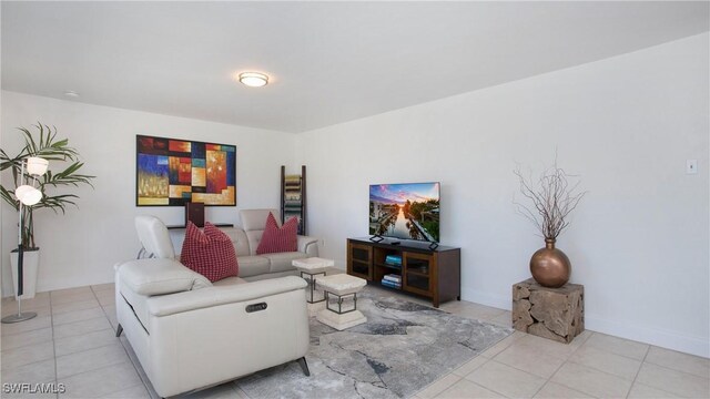 view of tiled living room