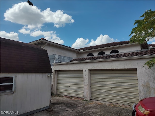 view of garage