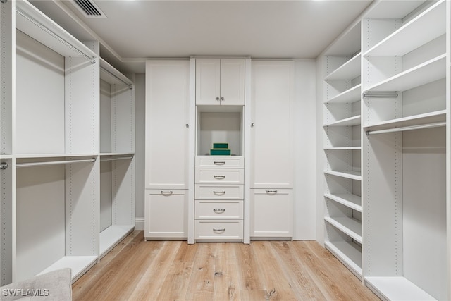 spacious closet with light wood-type flooring