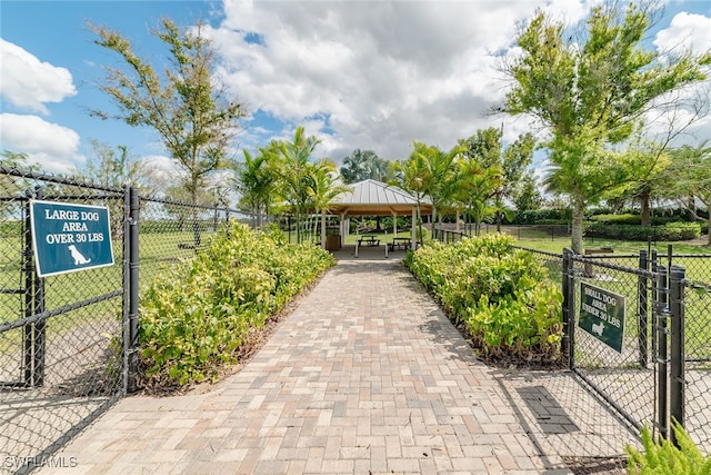 view of community with a gazebo