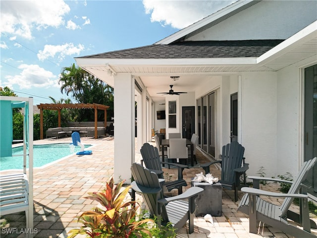 view of patio / terrace with ceiling fan