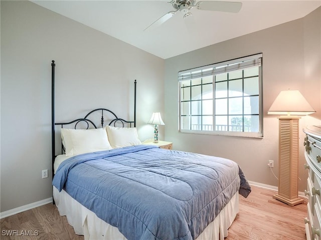 20011 Sanibel View Cir # 302, Fort Myers, FL 33908 - bedroom with light wood-style floors and a ceiling fan