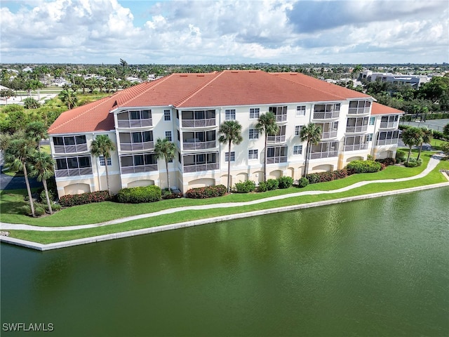 view of property with a water view