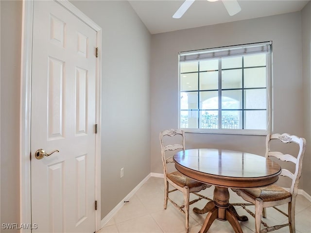 20011 Sanibel View Cir # 302, Fort Myers, FL 33908 - dining space with plenty of natural light, light tile patterned floors, and a ceiling fan