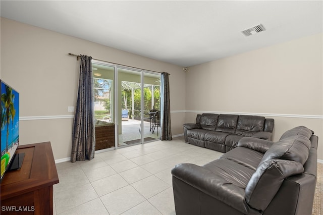 view of tiled living room