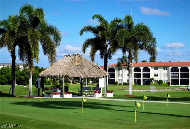 view of community with a gazebo