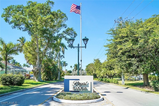 view of community sign