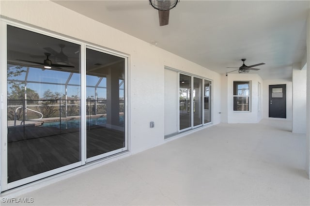 view of patio / terrace with ceiling fan