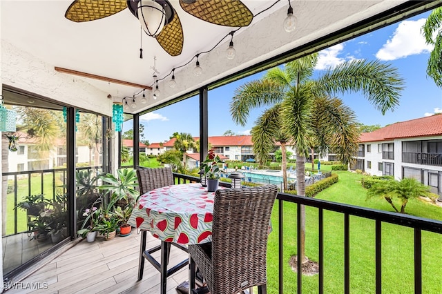 view of sunroom