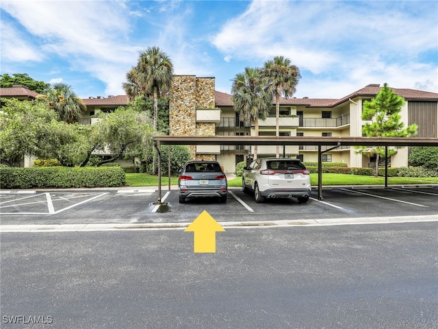 view of covered parking lot