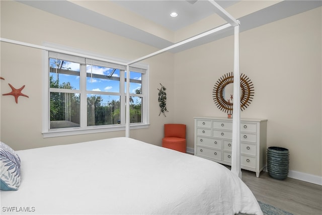 bedroom featuring wood-type flooring