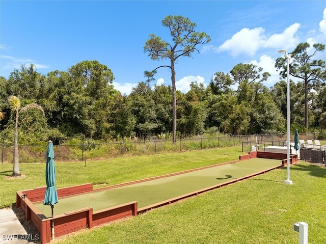 view of community with a lawn