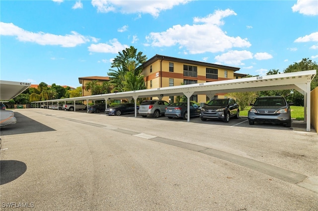 view of parking featuring a carport