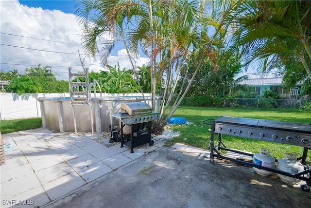 view of patio / terrace with a grill