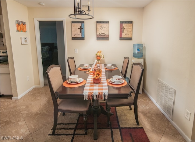 view of tiled dining room