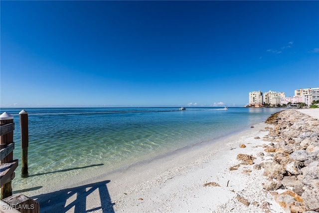 water view with a view of the beach