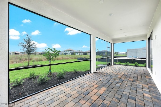 view of unfurnished sunroom