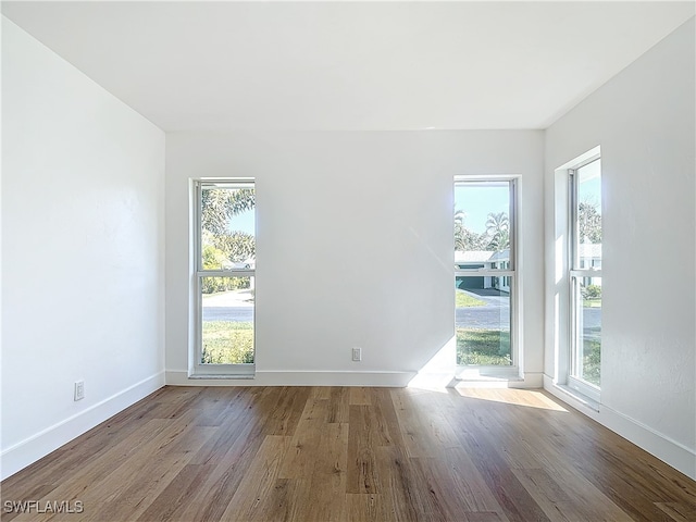 empty room featuring light hardwood / wood-style flooring