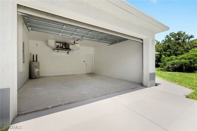 garage featuring electric water heater