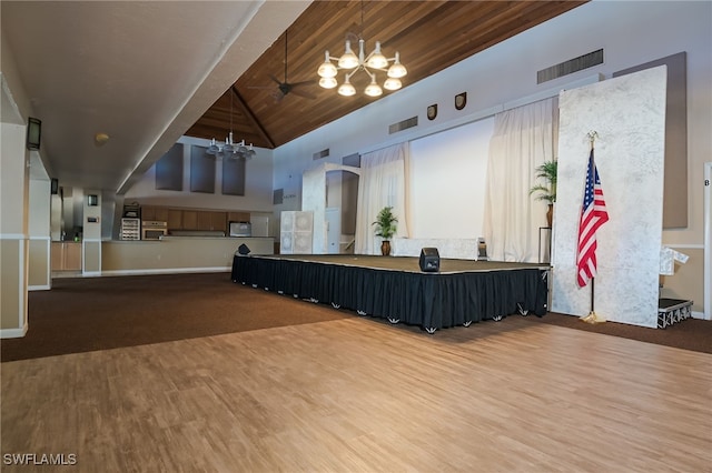 reception featuring a chandelier