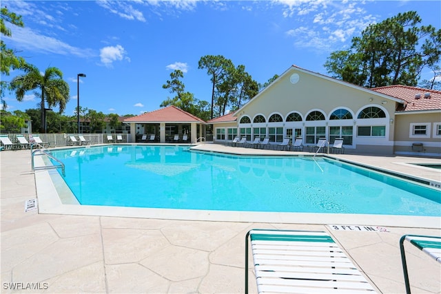 view of pool featuring a patio area