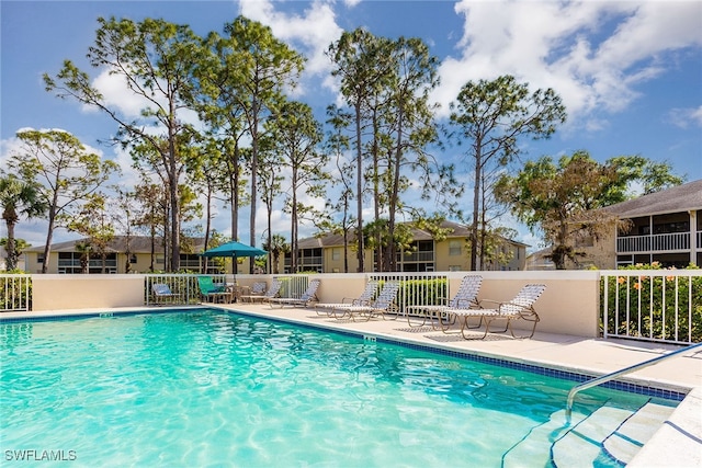 view of pool with a patio area