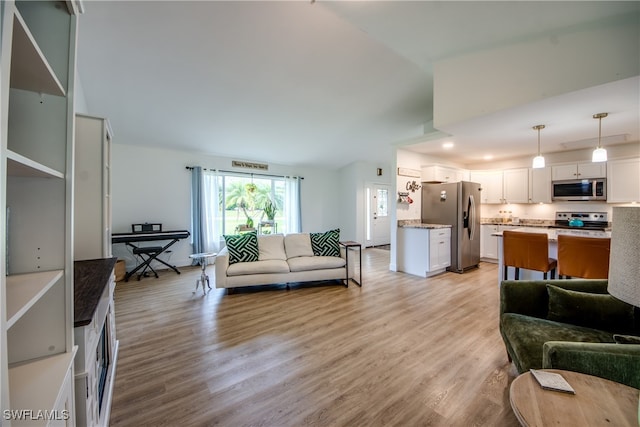 living room with light wood-type flooring