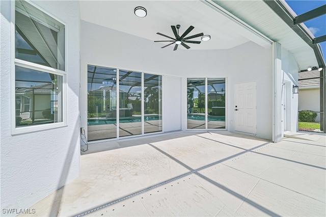 view of patio with ceiling fan