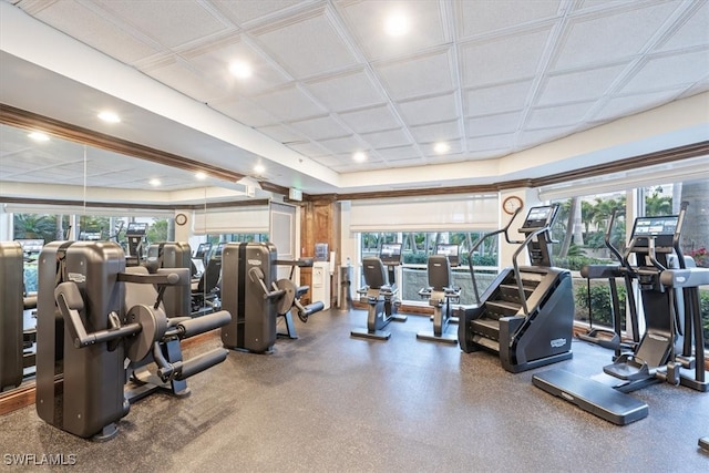 exercise room with a wealth of natural light