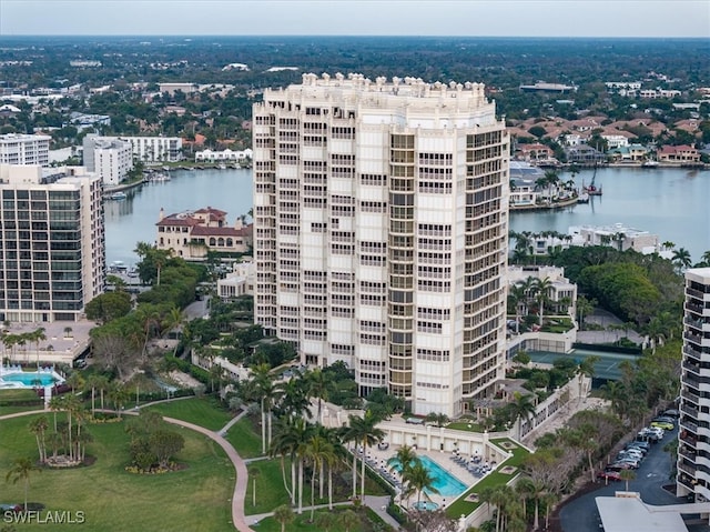 view of property with a water view