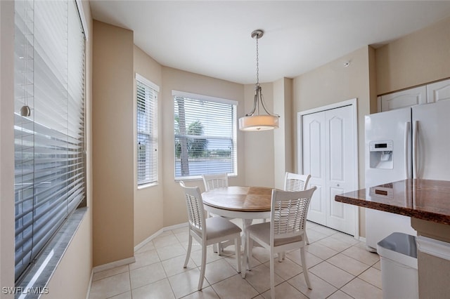 view of tiled dining area