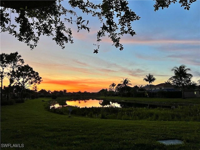 nature at dusk with a water view