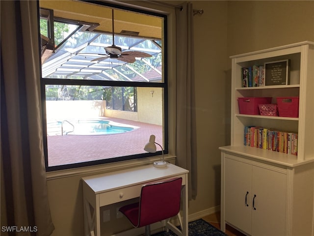 office with ceiling fan